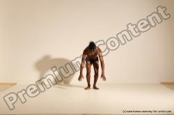 Underwear Gymnastic poses Man Black Athletic Black Dancing Dreadlocks Dynamic poses Academic